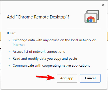 Thêm tiện ích Chrome Remote Desktop