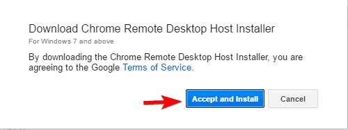 Kích chọn nút Accept and Install