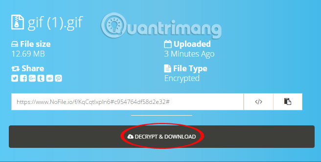 Tải file được mã hóa trên Nofile.io Tải file được mã hóa trên Nofile.io