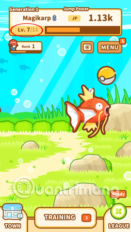 Tăng level cho Magikarp
