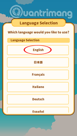 Chọn ngôn ngữ cho game