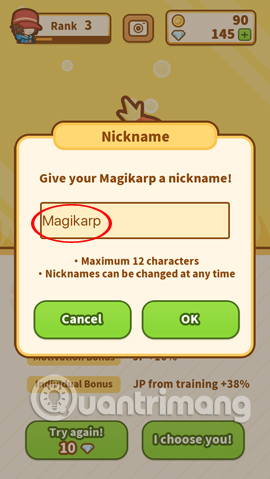 Đặt tên cho Magikarp ở Generation 2