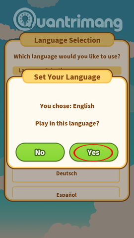 Chọn ngôn ngữ Tiếng Anh