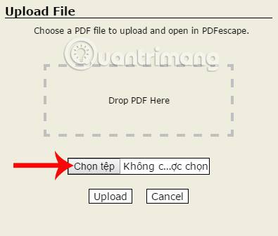Giao Diện Công Cụ Pdfescape Online