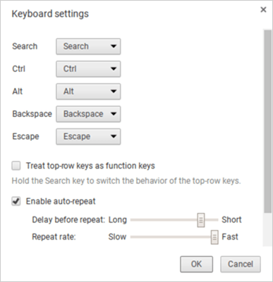 Giao diện Keyboard settings Giao diện Keyboard settings