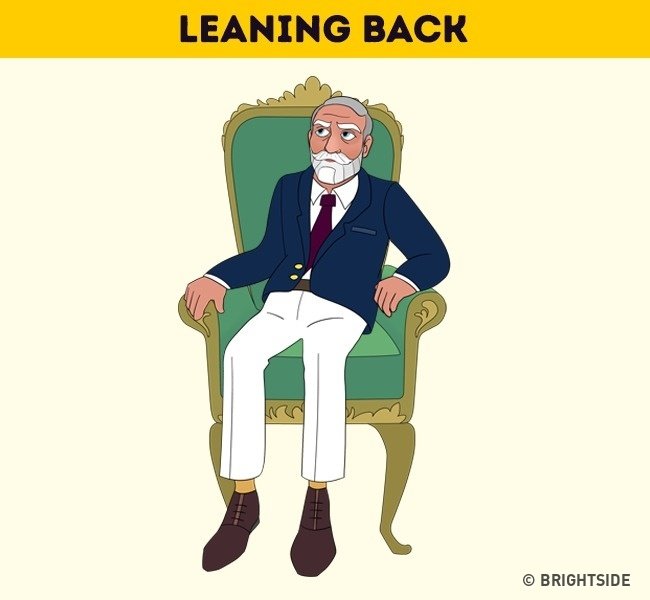 Ngồi tựa lưng về phía sau Ngồi tựa lưng về phía sau