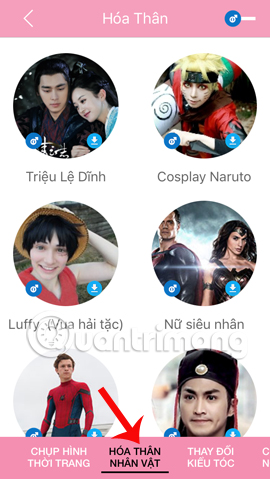 Chọn chủ đề ghép hình trên FaceArt