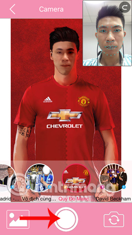 Chỉnh khuôn mặt đúng với camera