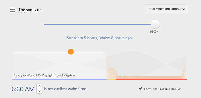 Màn hình ứng dụng f.lux Màn hình ứng dụng f.lux