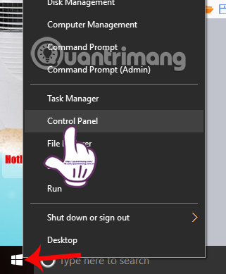 Nhấn chọn Control Panel