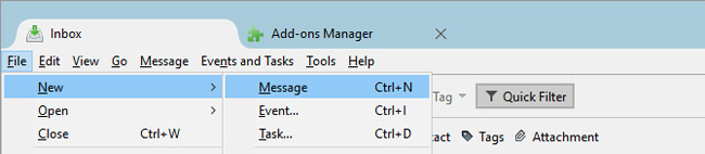 Nhấn Ctrl + N để tạo tin nhắn mới Nhấn Ctrl + N để tạo tin nhắn mới