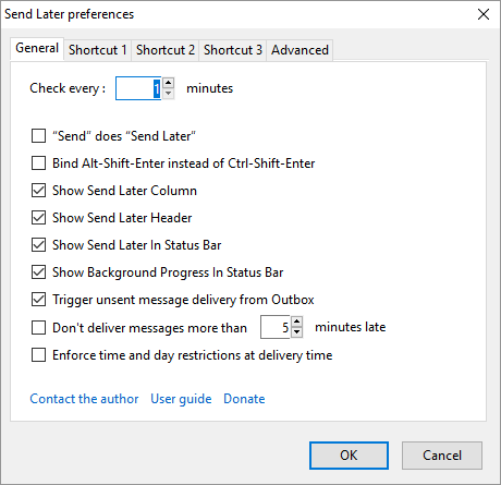 Thiết lâp Send Later preferences Thiết lâp Send Later preferences