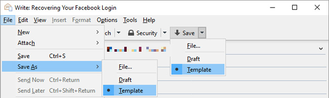 Mở chi tiết của Save và chọn Template Mở chi tiết của Save và chọn Template