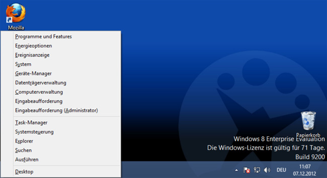 Windows+X Menu Editor