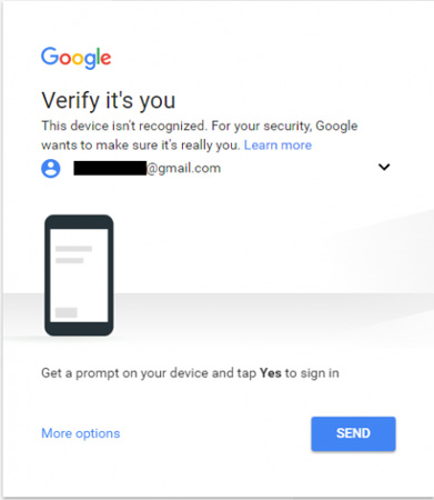 Google xác minh tài khoản người dùng