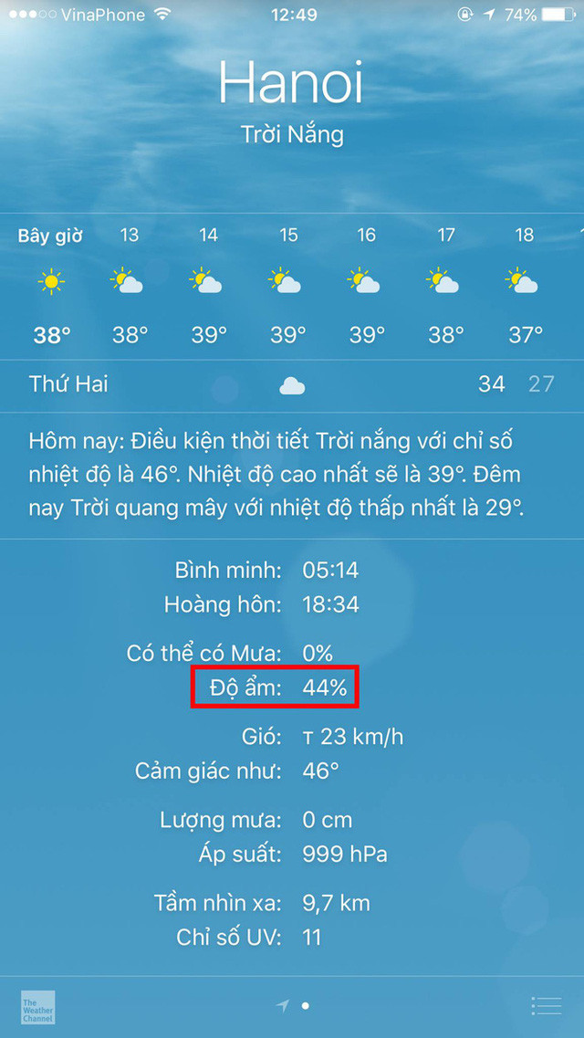 Bảng thời tiết Hà Nội những ngày gần đây 