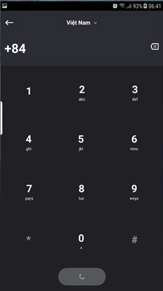 Giao diện nhập số trên Skype Giao diện nhập số trên Skype