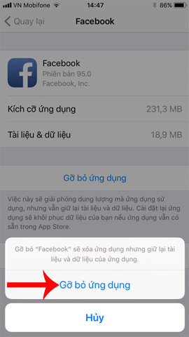 Gỡ cài đặt ứng dụng trên iOS 11