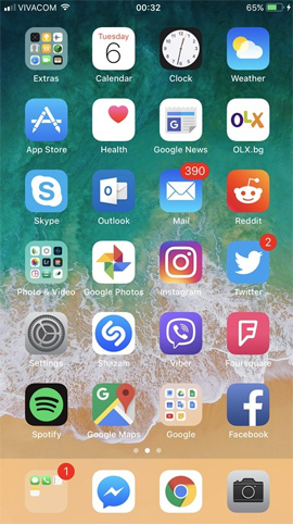 Giao diện màn hình Home trên iOS 11