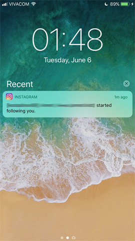 Thông báo ở giữa trên iOS 11