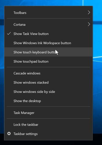 Mở bàn phím ảo trên Windows 10 