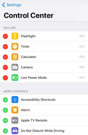 Bật chế độ tiết kiệm năng lượng trong Control Center