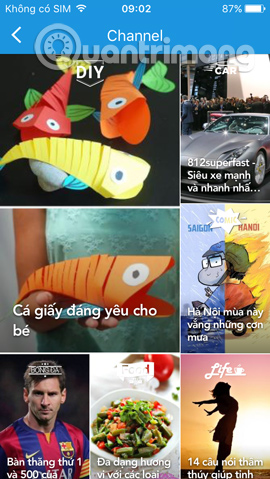 Giao diện Channel trên Zalo