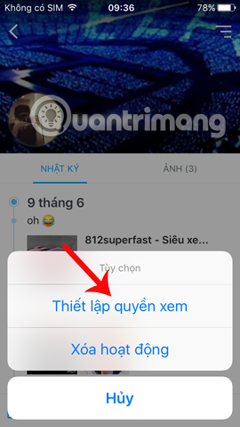 Các hoạt động với bài đã đăng