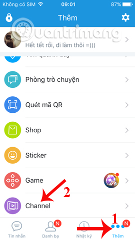 Nhấn chọn mục Thêm trên Zalo