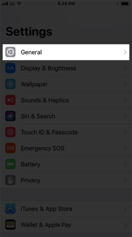 Nhấn chọn General