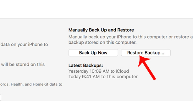 Khôi phục lại dữ liệu đã sao lưu