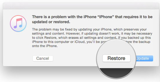 Nhấn chọn restore