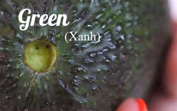 Bơ chín ép, lõi cuống màu xanh 