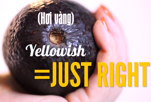 Bơ chín tự nhiên có lõi cuống hơi vàng 