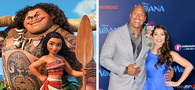 Moana và Maui, Auli'i Cravalho và Dwayne Johnson