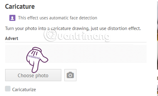 Chọn hình ảnh tải lên PhotoFunia