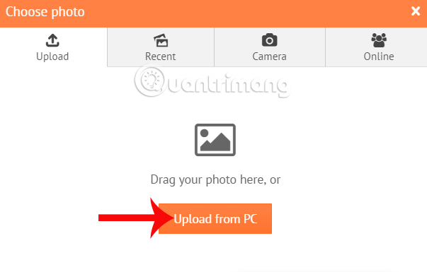 Tải hình ảnh lên PhotoFunia