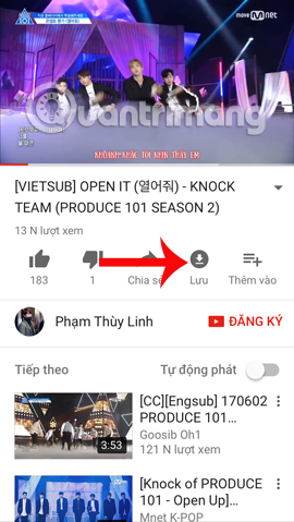 Lưu video trên Youtube