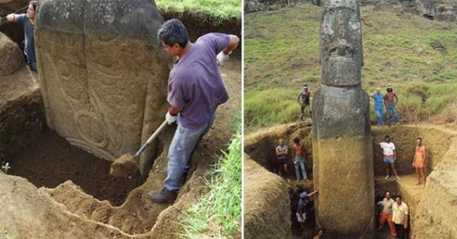 Tượng đá khổng lồ thuộc năm 100 - 1800 trên Đảo Phục Sinh