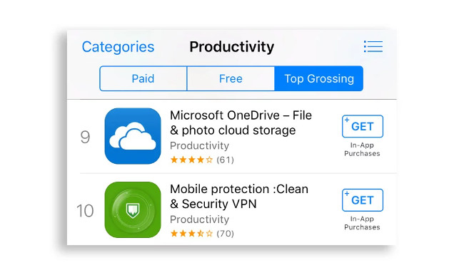 Chọn app trên iOS 