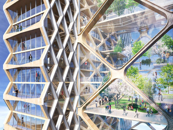 River Beech được xây dựng từ hai tòa tháp kết nối với nhau thông qua các cửa.