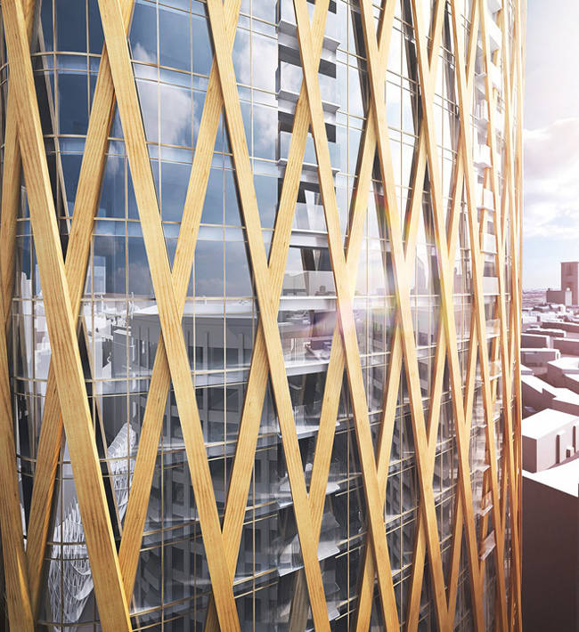 Hàng rào bằng gỗ bao bọc xung quanh tòa nhà 