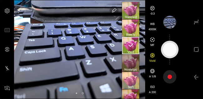 Chế độ chụp ảnh Pro trên Camera S8