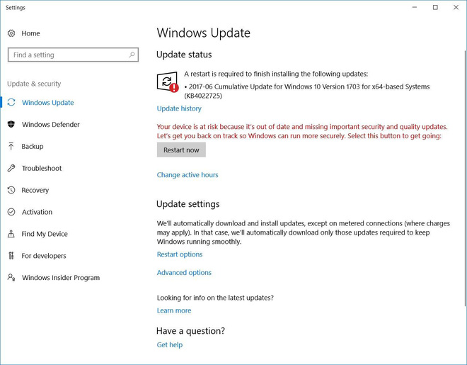 Cập nhật Windows 10