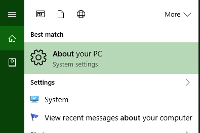 Chọn About your PC