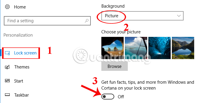 Tắt quảng cáo trên Lockscreen
