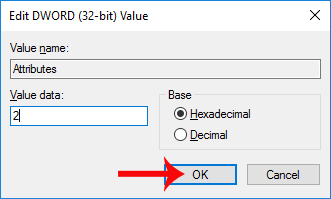 Đổi giá trị tại Value data