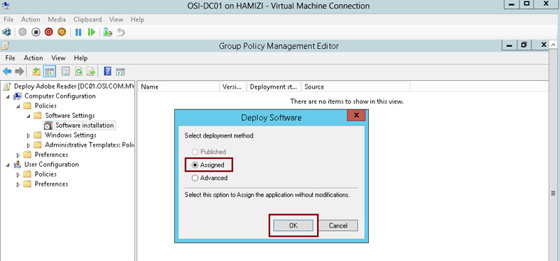 Trên cửa sổ Deploy Software