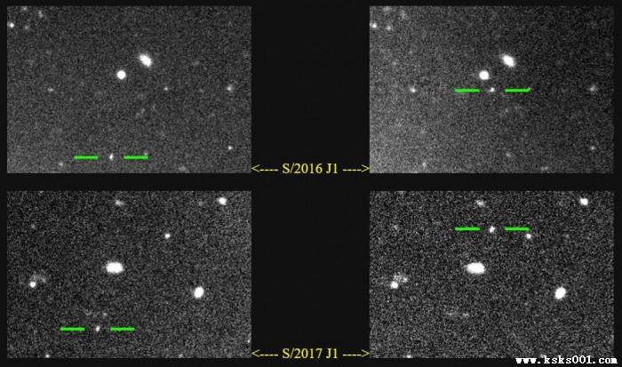 Hình ảnh 2 Mặt trăng mới bị kính thiên văn học bắt được khi bay ngang sao Mộc