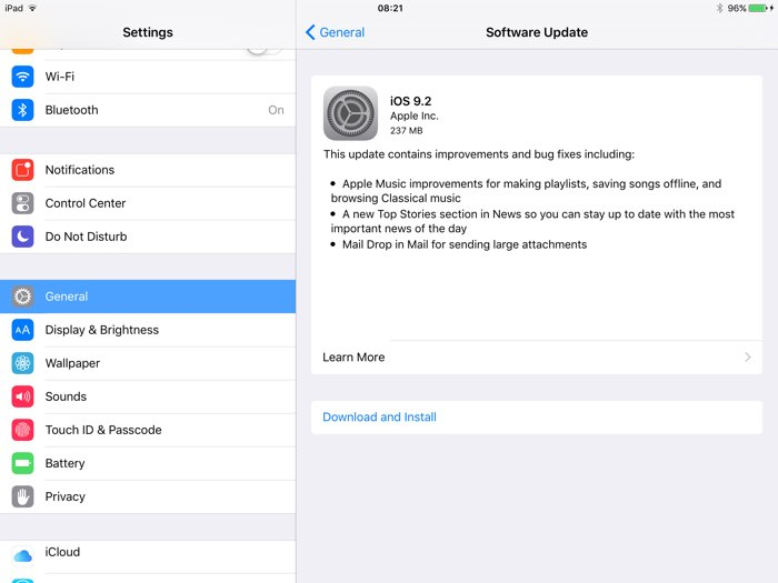 Nâng cấp hệ điều hành iPad